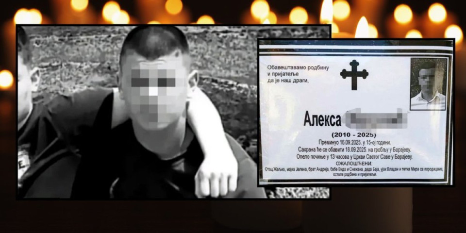 I dalje odzvanja "Aleksa, Aleksa": Danas sahrana mladića (15) poginulog u Barajevu