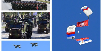Veličanstvena vojna parada pod nazivom "Snaga jedinstva" održava se danas u Beogradu ispred Palate Srbija.