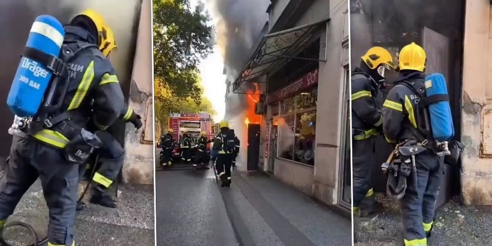 Požar u centru Novog Sada: Plamen guta objekat (VIDEO)