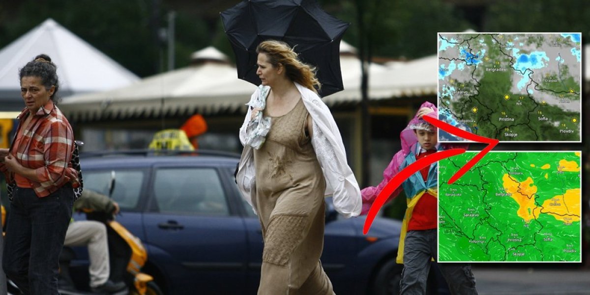 (MAPE) Ovako će se kretati nevreme: Pada temperatura, a vetar nosi sve pred sobom