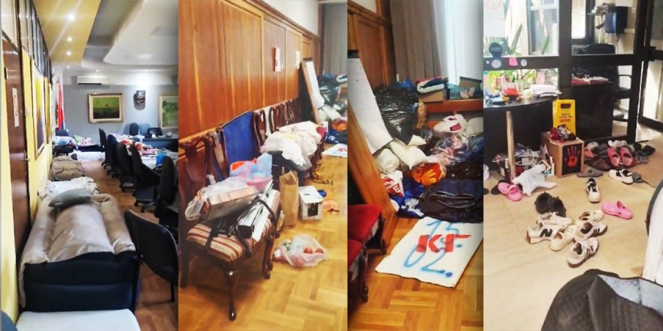 Divlji zapad usred Srbije: Rektorat u Kragujevcu izgleda kao ratna zona nakon blokaderske okupacije (VIDEO)