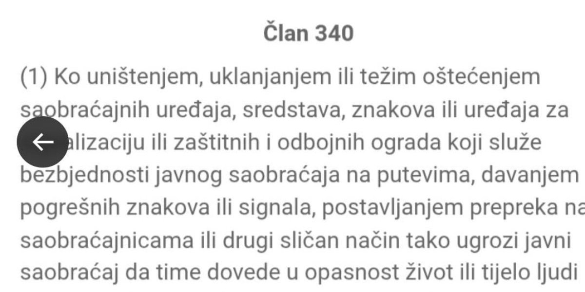 Objava na Tviter nalogu Pravni u blokadi