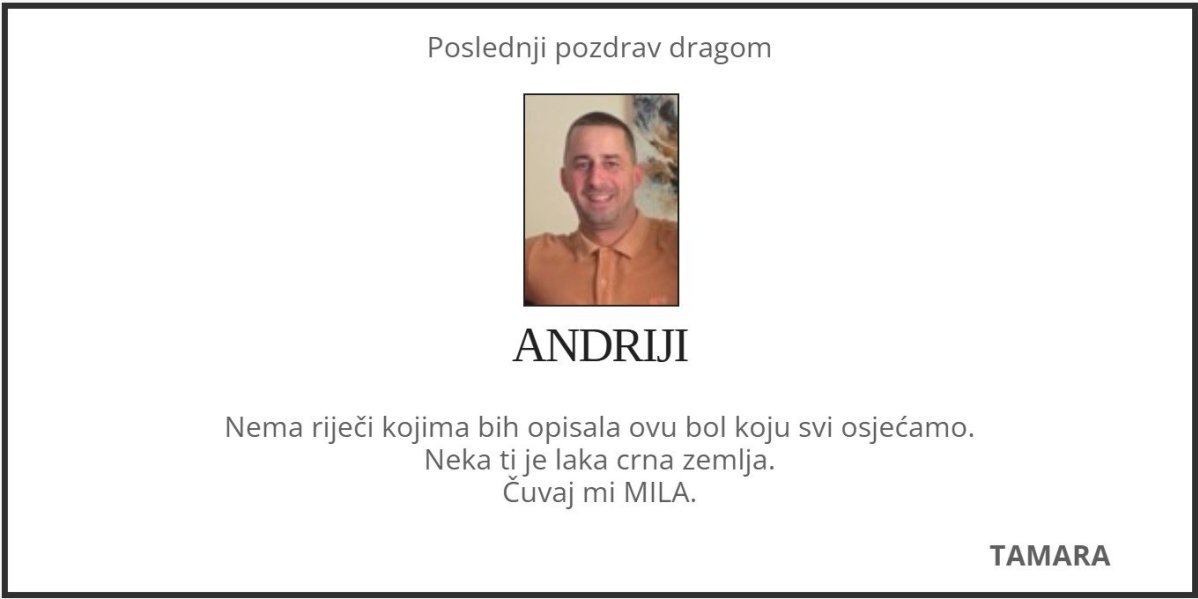 Čitulje za ubijenog Andriju Ivanovića
