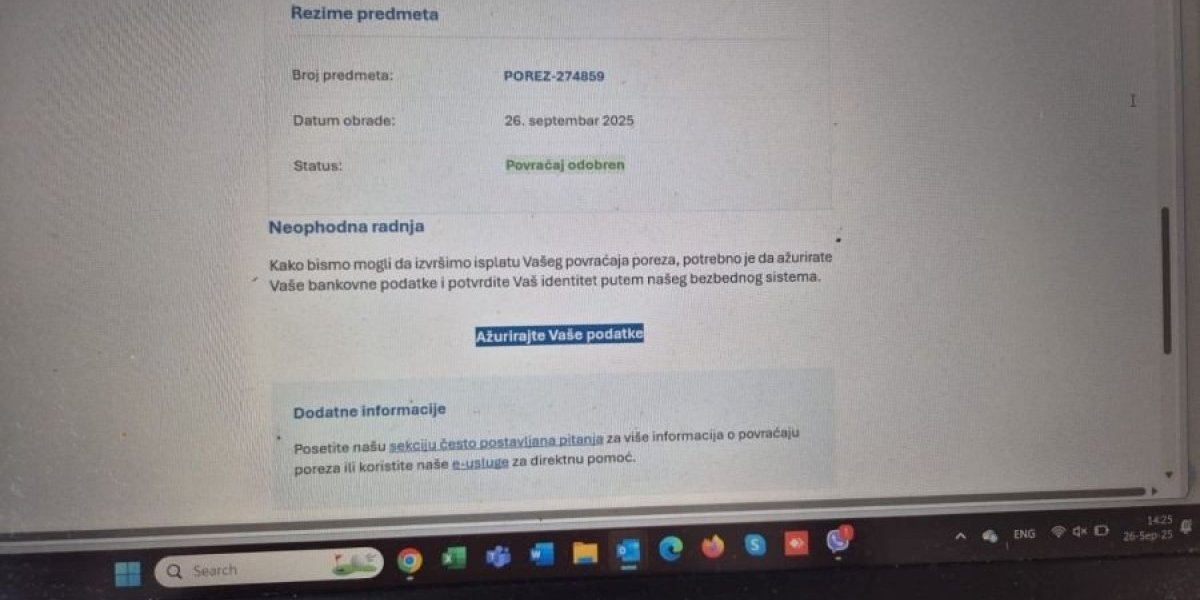 Lažne poruke poreske uprave