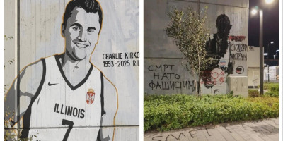Radikalni levičari i anarho-boljševici oskrnavili su mural posvećen Čarliju Kirku, likvidiranom američkom influenseru i bliskom saradniku predsednika Donalda Trampa, koji je oslikan u Beogradu.