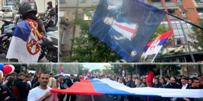 Danas se veliki broj slobodnih građana okupio se ispred Radio televizije Srbije (RTS) u Takovskoj ulici u Beogradu. Oni su nosili transparente protiv Antife i u čast ubijenog Čarlija Kirka