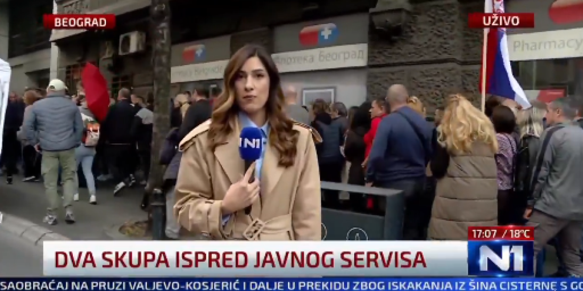 Fijasko: Tajkunska novinarka sa N1 doživela haos na skupu protiv blokada: Šta li će joj gazde reći zbog ovog komentara?! (VIDEO)
