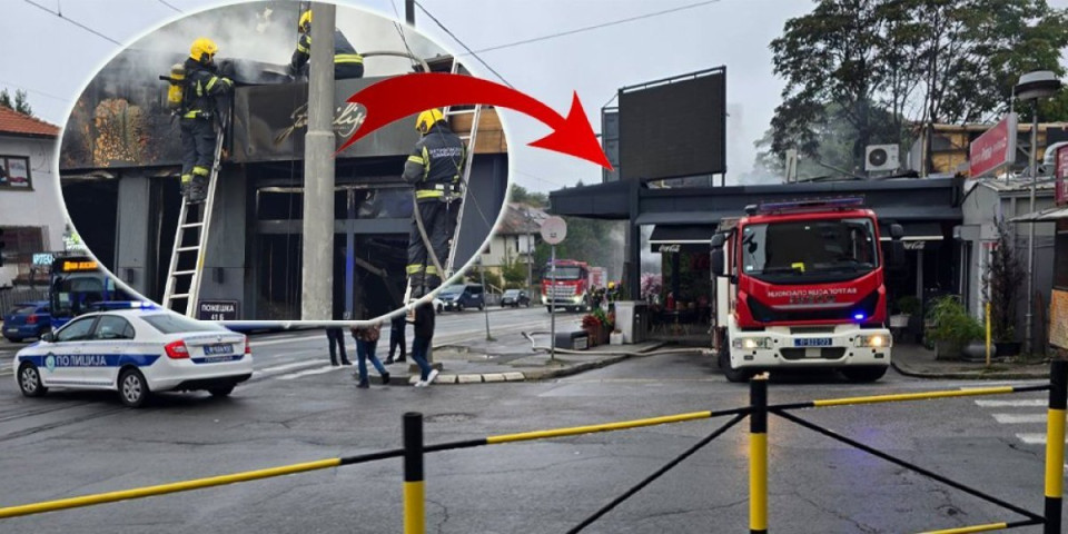 Spaljen lokal na Banovom brdu: Jezive scene sa mesta ogromnog požara (FOTO/VIDEO)