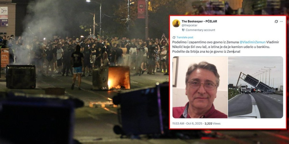 Dobro pogledajte ovo lice: On je blokader koji širi monstruozne laži o padu konstrukcije na auto-putu