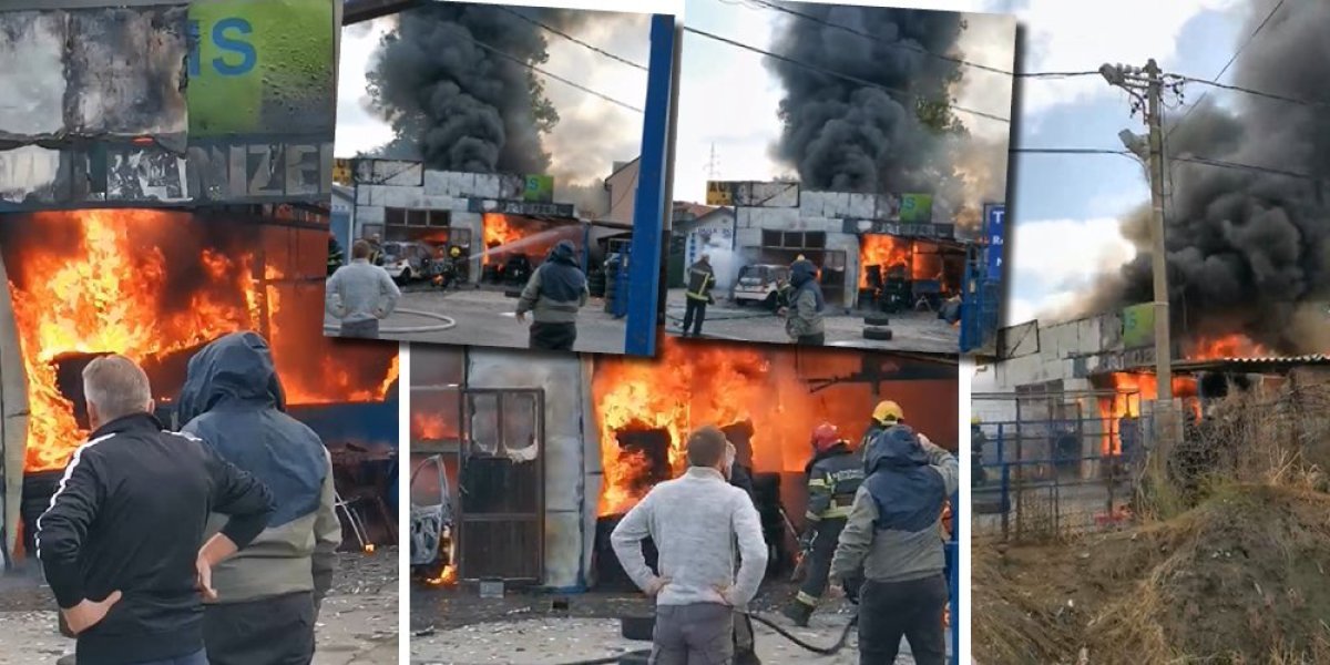 Dim prekrio Borču, požar "guta" poznati lokal: Jezivi snimci sa mesta događaja (VIDEO)