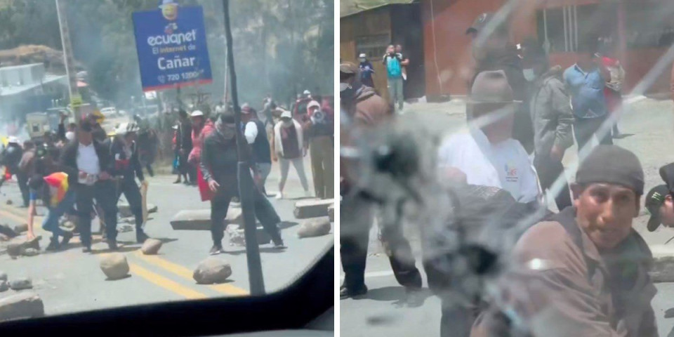 (VIDEO) Pucali na automobil predsednika: Rulja zasula lidera Ekvadora kamenjem, objavljeni stravični snimci