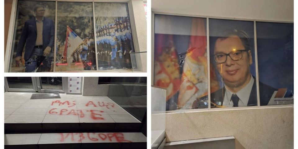 (FOTO, VIDEO) Zlikovci snimljeni: Vandali uništili prostorije SNS u Malom Mokrom Lugu