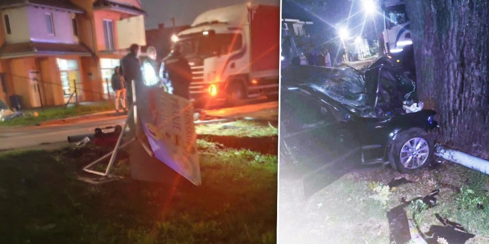 Poginuo mladić u Kraljevu: Automobilom se zakucao u znak, pa u drvo  (FOTO)