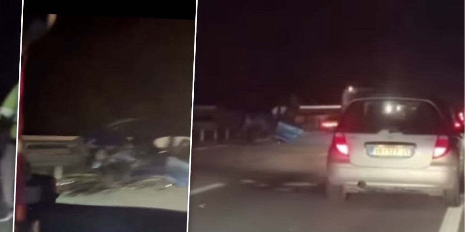 Automobil uništen do neprepoznatljivosti: Teška saobraćajka na auto-putu kod Ćuprije (VIDEO)