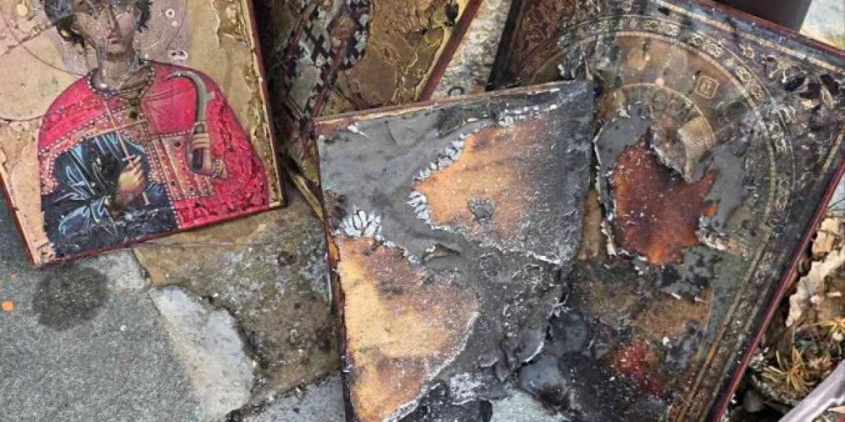 Jezive slike iz zapaljenog manastira u Vladičinom Hanu! Piroman i ranije upadao u svetinje