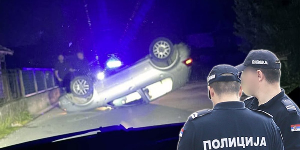 Teška saobraćajka kod Arilja: Automobil završio na krovu (FOTO)