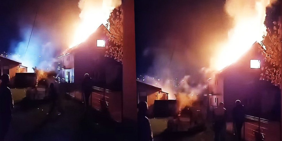 Vatra guta porodičnu kuću u Gornjem Milanovcu: Sve vrvi od vatrogasaca (VIDEO)