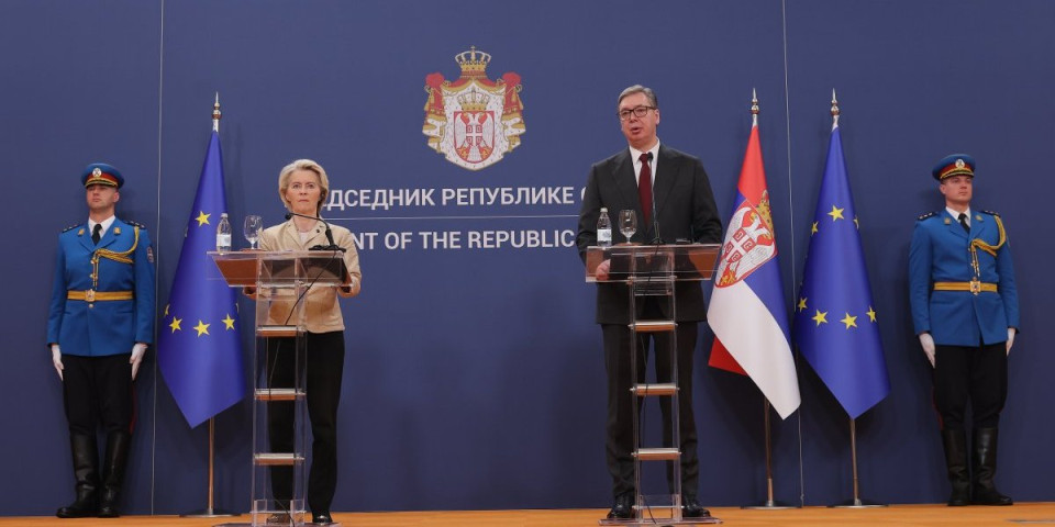 Vučić i Ursula fon der Lajen se obratili javnosti: Za Srbiju je članstvo u EU strateško opredeljenje i prioritet (FOTO/VIDEO)