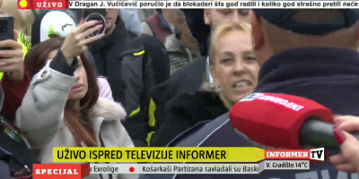 Šačica blokadera, koji su juče sa demonskim maskama i "naoružani" pištaljkama i vuvuzelama došli ispred Infomera kako bi još jednom na sraman način pokušali da zastraše zaposlene u našoj medijskoj kući, na najstrašniji mogući način su zloupotrebili ožalošenu Dijanu Hrku.