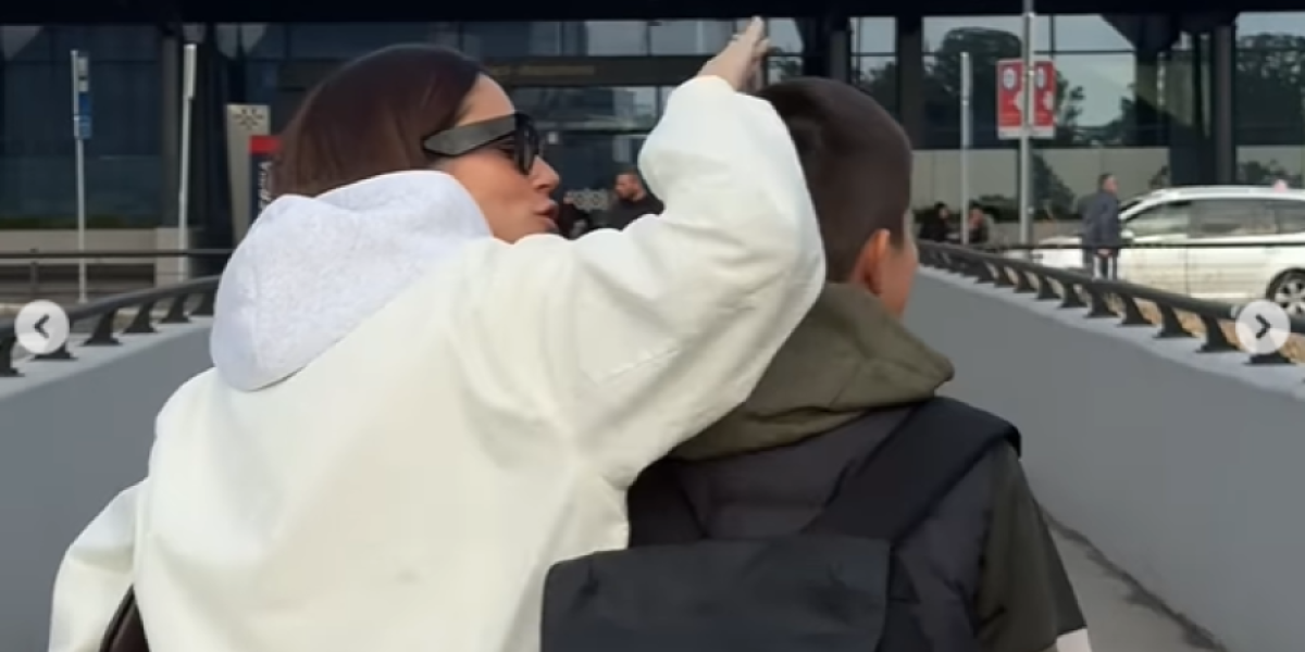 Rastanak Danijele Dimitrovske sa sinom na aerodromu