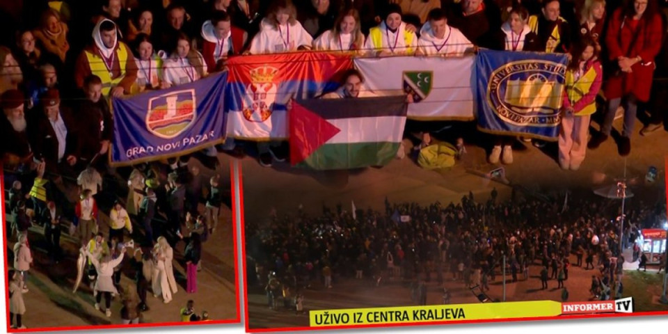 Bizaran doček zgubidana! Blokaderi koji šetaju iz Novog Pazara stigli u Kraljevo (FOTO/VIDEO)