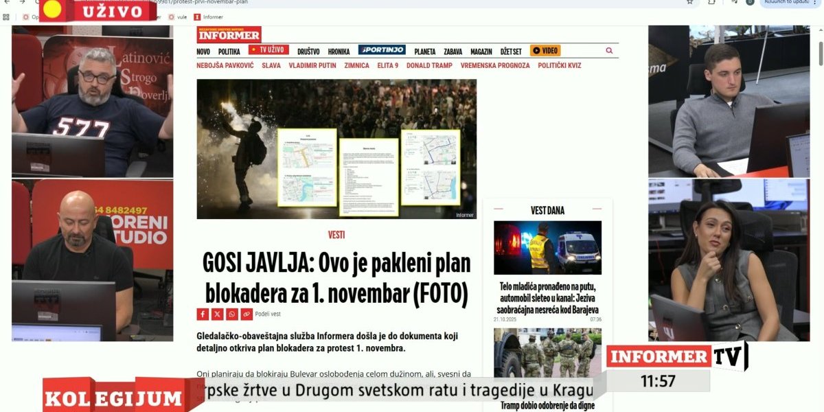 Šok u Kolegijumu - Urednik zaspao u programu uživo, reakcija Vučićevića je pravi hit!