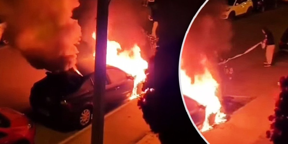 Vatra progutala automobil: Jezivi prizor u Novom Sadu (VIDEO)