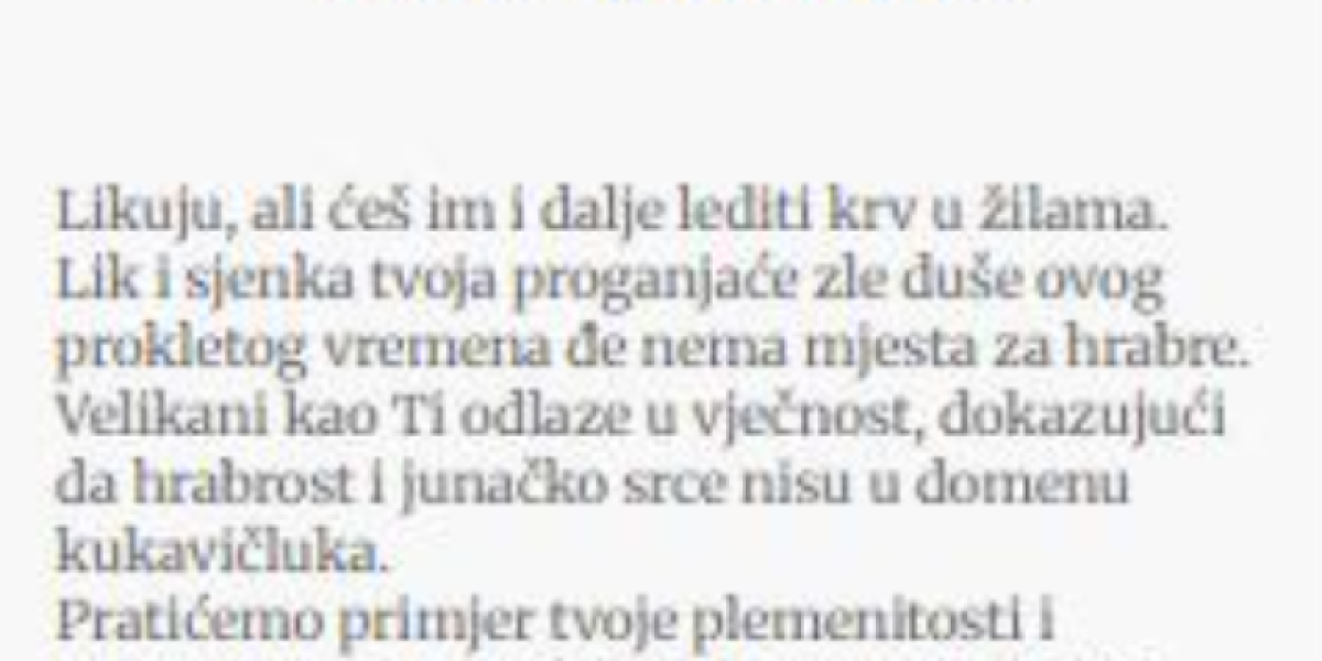 Misteriozna čitulja za Filipa Ivanovića