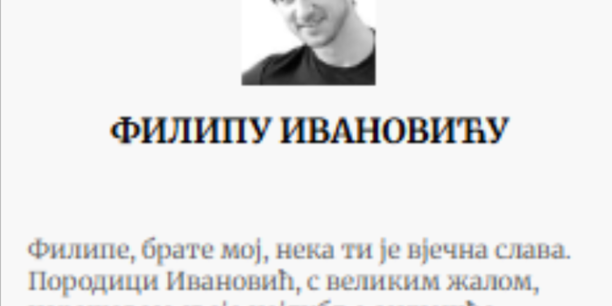Ubijen Filip Ivanović