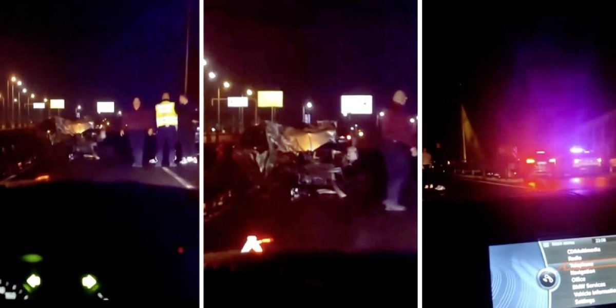 Ima povređenih! Teška saobraćajka na Mostu na Adi, smrskan automobil (VIDEO)