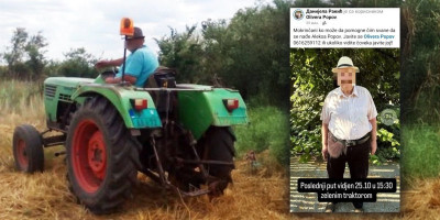 Aleksa Popov (82) iz Mokrina, pronađen je jutros na periferiji Kikinde, nedaleko od Teremijskog druma i deponije.