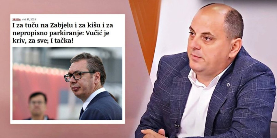 Dražen Živković: "I za tuču na Zabjelu i za kišu i za nepropisno parkiranje: Vučić je kriv, za sve; I tačka"