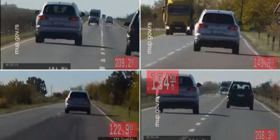 Policija je danas oko 9 i 30 časova presretačem zaustavila srpskog državljanina D.Đ. (40) koji je vozio 205,7 km/h tamo gde je ograničenje 80 km/h.