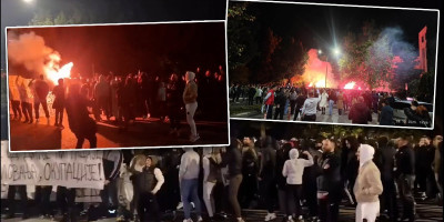 Ispred Vlade Crne Gore večeras se održava protest povodom incidenta na Zabjelu u kom je pre tri noći ranjen Podgoričanin M. J. (25).