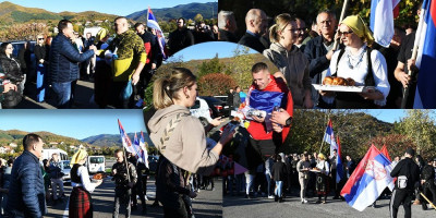 Grupa od 60 Srba sa KiM krenula je peške ka Novom Sadu kako bi podržala predsednika Aleksandra Vučića i učestvovala na velikom narodnom skupu protiv blokada.