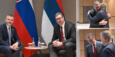 Predsednik Srbije Aleksandar Vučić sastao se danas sa predsednikom Slovačke Peterom Pelegrinijem u Samarkandu, uoči početka 43. sednice Generalne konferencije Uneska.