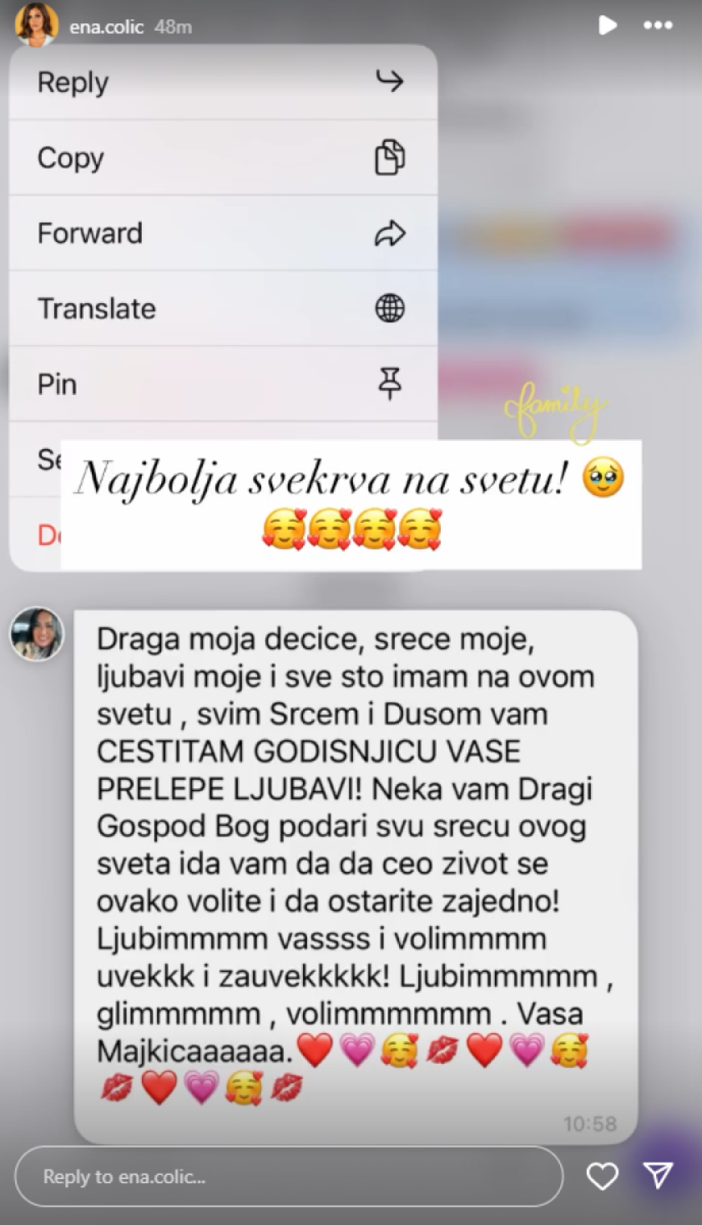 Zlata Petrović jasno rekla šta misli o snajki: Ena Čolić javno objavila njihovu prepisku