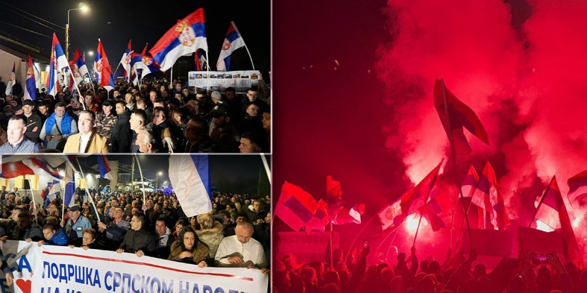 2.000 ljudi dočekalo pešake sa KiM: Spektakl - zapaljene baklje, ori se srpska pesma i vijori zastava (FOTO/VIDEO)