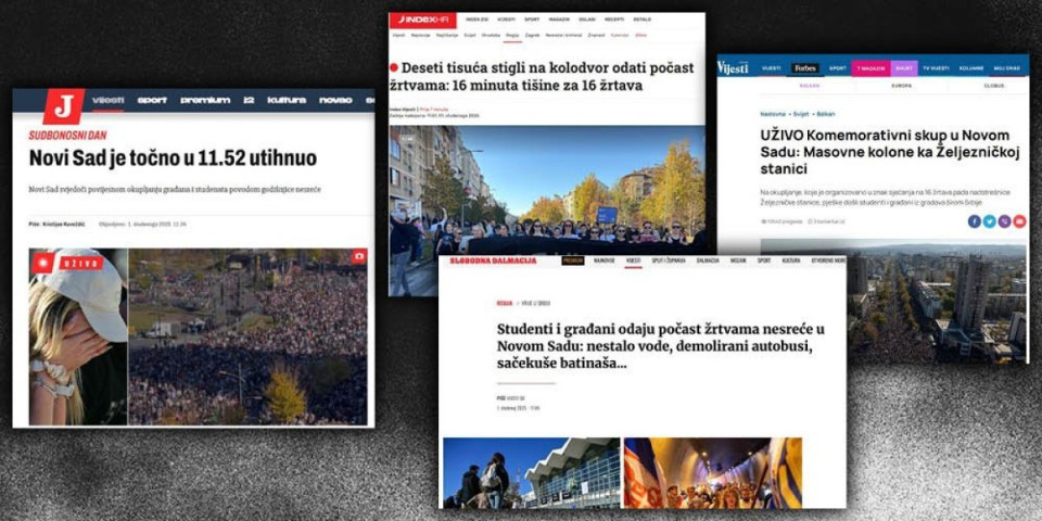 Hrvatski i Milovi mediji likuju zbog protesta: Iz minuta u minut prate blokaderski skup u Novom Sadu (FOTO)