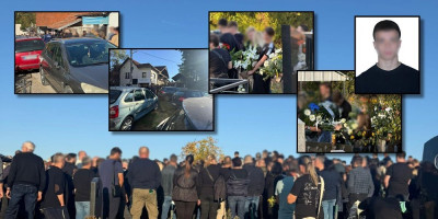 Lazar P. (16) mladi džudista koji je poginuo 29. oktobra kada je kombi u kom je bio sa saborcima iz tima sleteo s puta i prevrnuo se, danas je sahranjen na groblju u Malom Mokrom Lugu u Beogradu.