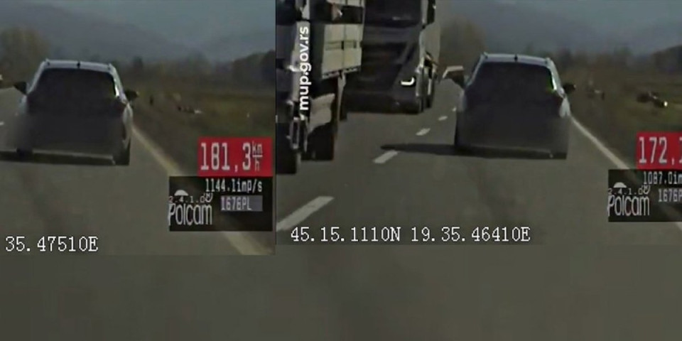 Hrvat divljao po srpskim putevima: Vozio skoro 190 km/h tamo gde je ograničenje 80 (VIDEO)