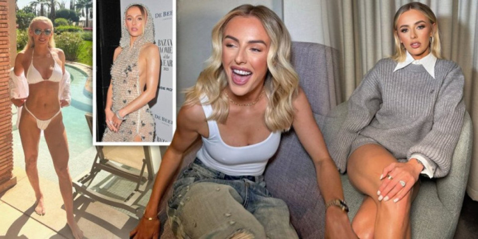 Ju, Bože! Bezobrazna plavuša golo telo prekrila mrežicom - Sve se vidi, "onu stvar" sakrila rukom (FOTO GALERIJA)