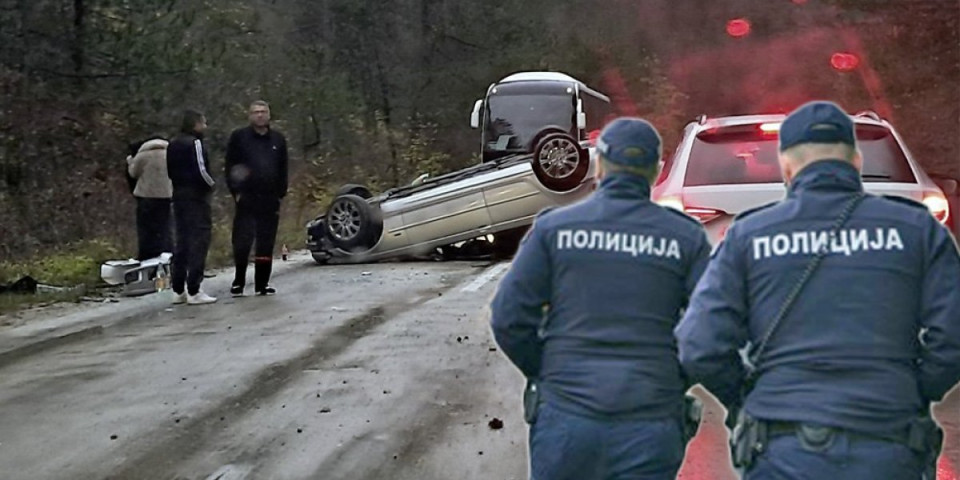 Automobil završio na krovu! Teška saobraćajna nezgoda na putu za Republiku Srpsku (FOTO)