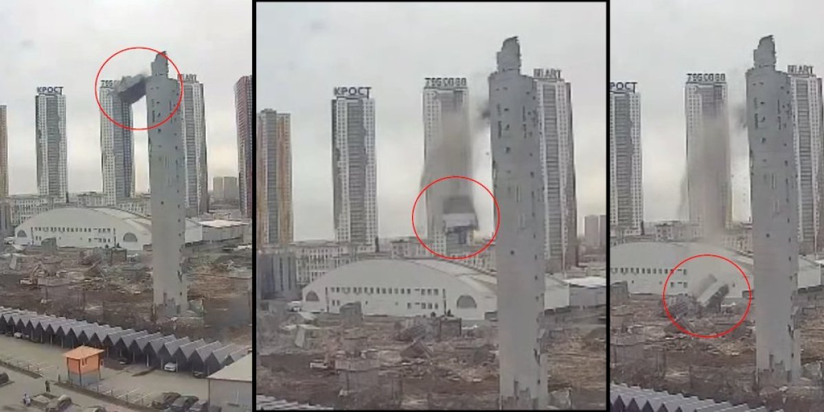 Sekunde do smrti: U Rusiji se srušila ogromna konstrukcija, ljudi spašavali živu glavu (VIDEO)