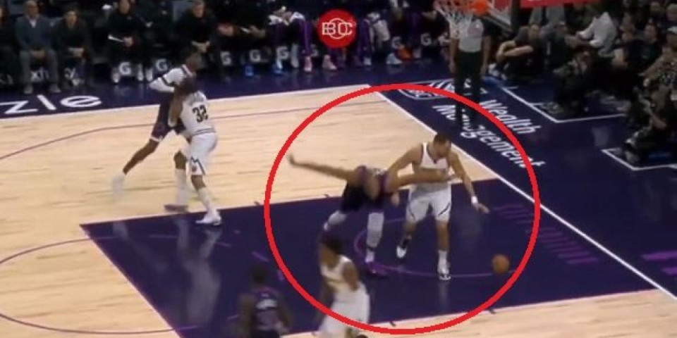 Čoveče, što ti je ovo trebalo? Francuz krenuo na Jokića, pa "naleteo" na betonski zid: Svi mu se smeju (VIDEO)