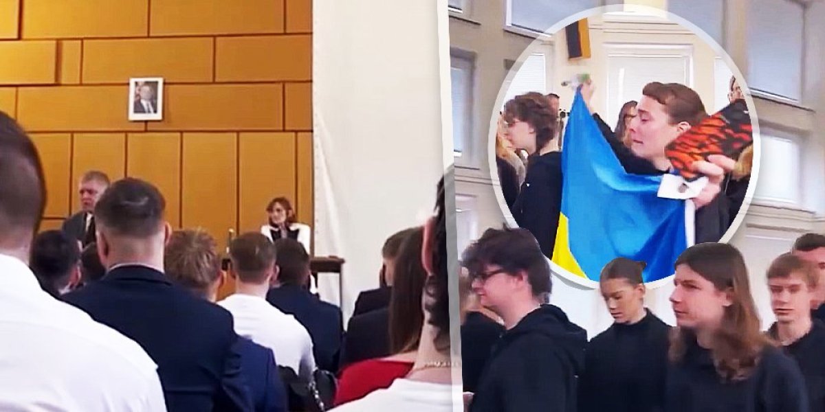 Ako podržavate rat, onda idite tamo! Fico šokirao učenike - napustili prostoriju sa ukrajinskom zastavom (VIDEO)