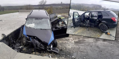 U nesvakidašnjoj nezgodi koja se dogodila jutros oko 6:40 časova na trasi budućeg auto-puta "Moravski koridor", na deonici Grdica - Sirča, na teritoriji grada Kraljeva, povređene su tri osobe.