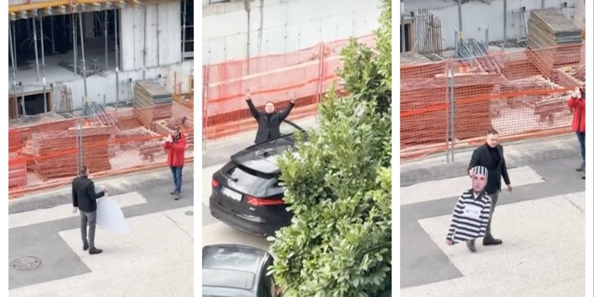 (VIDEO) Bednik bedni! Blokader Petar Đurić došao ispred Informera da provocira