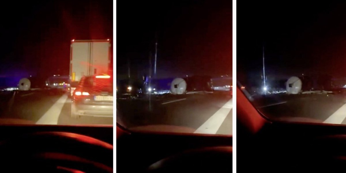 Prevrnuo se kamion sa cisternom kod Novog Sada: Na putu prolivena veća količina ulja (VIDEO)