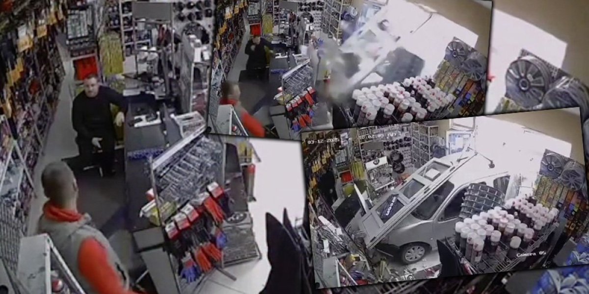 (UZNEMIRUJUĆI VIDEO) Vozač izgubio kontrolu nad vozilom i uleteo u prodavnicu u Lazarevcu